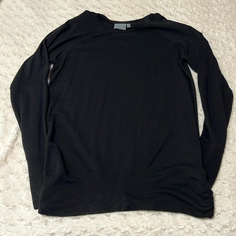 Athleta women’s long sleeve super soft black top (medium)